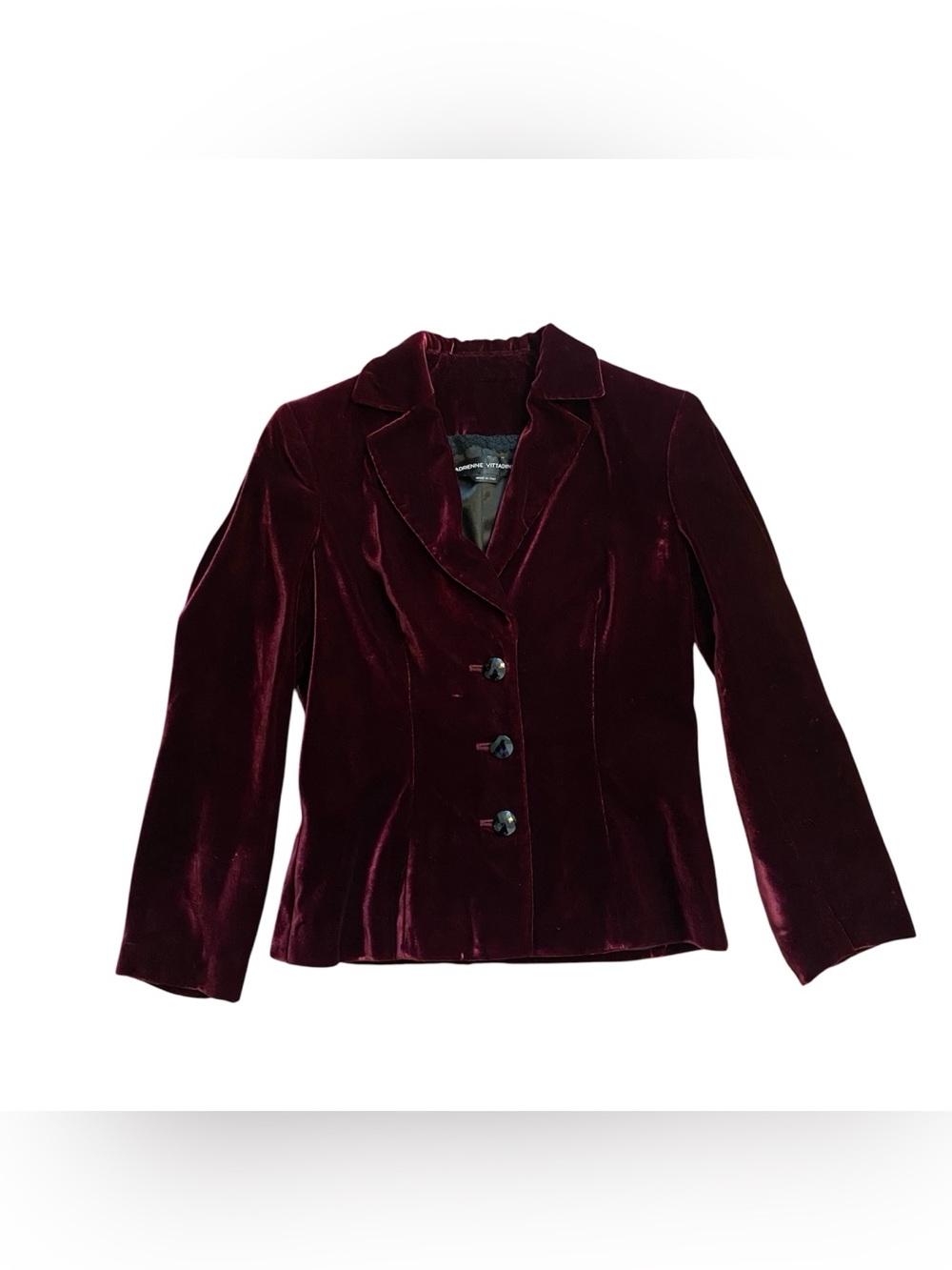 Vintage Adrienne Vittadini Velvet Blazer Jacket Women’s 6 Burgundy Purple
